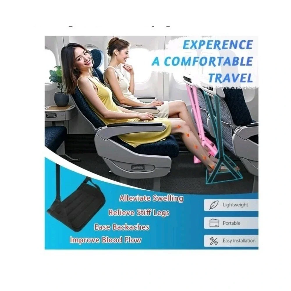Portable Foot Hammock for Airplane Travel Wide Footrest Leg Rest Essentials
